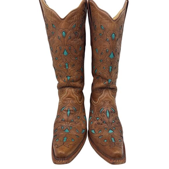 Corral Shoes - Corral Vintage Leather Cowgirl Boots, Size 7